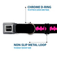Load image into Gallery viewer, Batman Black Silver Seatbelt Buckle Collar - Batman Signal Black/Fuchsia

