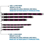 Batman Shield Full Color Black/Hot Pink Seatbelt Buckle Collar - Batman Shield/Chainlink Black/Hot Pink