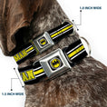 Load image into Gallery viewer, Bat Signal Black/White/Yellow Seatbelt Buckle Collar - BATMAN/Bat Signal Triple Stripe Black/White/Yellow
