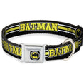 Load image into Gallery viewer, Bat Signal Black/White/Yellow Seatbelt Buckle Collar - BATMAN/Bat Signal Triple Stripe Black/White/Yellow

