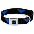 Load image into Gallery viewer, Nightwing Logo Full Color Black Blue Seatbelt Buckle Collar - Nightwing Logo Black/Blue

