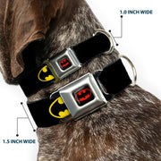 Batman Full Color Black Yellow Seatbelt Buckle Collar - Batman Shield Black/Yellow