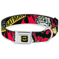 Load image into Gallery viewer, Batman Full Color Black Yellow Seatbelt Buckle Collar - Batman Caped Crusader
