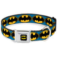 Load image into Gallery viewer, Batman Full Color Black Yellow Seatbelt Buckle Collar - Bat Signal-3 Blue/Black/Yellow
