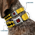 Load image into Gallery viewer, Batman Full Color Black Yellow Seatbelt Buckle Collar - Bat Signal-3 Yellow/Black/Yellow
