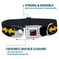Load image into Gallery viewer, Batman Full Color Black Yellow Seatbelt Buckle Collar - Bat Signal-3 Black/Yellow/Black
