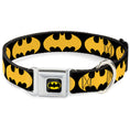 Load image into Gallery viewer, Batman Full Color Black Yellow Seatbelt Buckle Collar - Bat Signal-1 Black/Yellow
