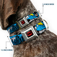 Load image into Gallery viewer, Batman Full Color Black Yellow Seatbelt Buckle Collar - Batman Scene1
