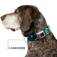 Load image into Gallery viewer, Batman Full Color Black Yellow Seatbelt Buckle Collar - Batman Scene1

