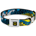 Load image into Gallery viewer, Batman Full Color Black Yellow Seatbelt Buckle Collar - Batman Scene1
