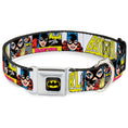 Load image into Gallery viewer, Batman Full Color Black Yellow Seatbelt Buckle Collar - BATGIRL Panels Yellow/Pink
