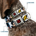Load image into Gallery viewer, Batman Full Color Black Yellow Seatbelt Buckle Collar - Batman & Robin Blocks White
