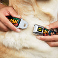 Load image into Gallery viewer, Batman Full Color Black Yellow Seatbelt Buckle Collar - Batman & Robin in Action w/Text Burgundy
