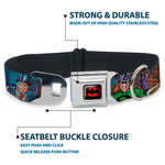 Batman Full Color Black Yellow Seatbelt Buckle Collar - BATMAN & Villains2/Cityscape