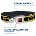 Load image into Gallery viewer, Batman Full Color Black Yellow Seatbelt Buckle Collar - BATMAN/Logo Stripe Yellow/Black
