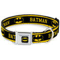 Load image into Gallery viewer, Batman Full Color Black Yellow Seatbelt Buckle Collar - BATMAN/Logo Stripe Yellow/Black

