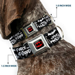 Batman Black/Yellow Seatbelt Buckle Collar - Batman Gotham City Graffiti Collage Black/White