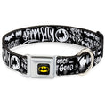 Load image into Gallery viewer, Batman Black/Yellow Seatbelt Buckle Collar - Batman Gotham City Graffiti Collage Black/White
