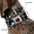 Load image into Gallery viewer, Batman Black/Yellow Seatbelt Buckle Collar - Batman THE DARK KNIGHT and Joker Smiling Sketch Close-Ups Black/White
