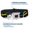 Load image into Gallery viewer, Batman Black/Yellow Seatbelt Buckle Collar - BATMAN Poses and Logo Collage Black/Blue/Yellow
