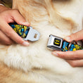 Load image into Gallery viewer, Batman Black/Yellow Seatbelt Buckle Collar - BATMAN Poses and Logo Collage Black/Blue/Yellow
