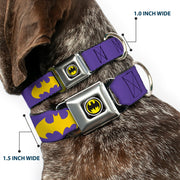 Batman Signal Full Color Purple Yellow Seatbelt Buckle Collar - Batman Signal Purple/Yellow