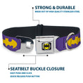 Load image into Gallery viewer, Batman Signal Full Color Purple Yellow Seatbelt Buckle Collar - Batman Signal Purple/Yellow
