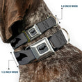 Load image into Gallery viewer, Retro Bat Logo Full Color Gray/Black Seatbelt Buckle Collar - Retro Bat Logo Gray/Black
