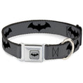 Load image into Gallery viewer, Retro Bat Logo Full Color Gray/Black Seatbelt Buckle Collar - Retro Bat Logo Gray/Black
