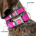 Load image into Gallery viewer, BARBIE Script Signature Full Color Hot Pink/White Seatbelt Buckle Collar - BARBIE Script Signature Logo and Silhouette Hot Pink/White
