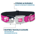 Load image into Gallery viewer, BARBIE Script Signature Full Color Hot Pink/White Seatbelt Buckle Collar - BARBIE Script Signature Logo and Silhouette Hot Pink/White
