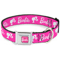 Load image into Gallery viewer, BARBIE Script Signature Full Color Hot Pink/White Seatbelt Buckle Collar - BARBIE Script Signature Logo and Silhouette Hot Pink/White
