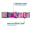 Load image into Gallery viewer, BARBIE Script Signature Full Color Hot Pink/White Seatbelt Buckle Collar - BARBIE Script Signature Logo Abstract Multi Color/White
