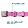 Load image into Gallery viewer, BARBIE Script Signature Full Color Pink/White Seatbelt Buckle Collar - BARBIE Script Signature Logo Pink/White
