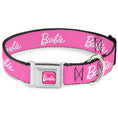 Load image into Gallery viewer, BARBIE Script Signature Full Color Pink/White Seatbelt Buckle Collar - BARBIE Script Signature Logo Pink/White
