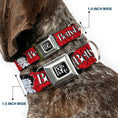 Load image into Gallery viewer, BETTY BOOP Text Heart Logo Full Color Black/White Seatbelt Buckle Collar - BETTY BOOP Winking Kiss Pose and Text Reds/Black/White
