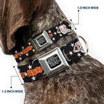 BETTY BOOP Text Heart Logo Full Color Black/White Seatbelt Buckle Collar - BETTY BOOP Salute Pose and Text Stars Black/White/Yellow/Red