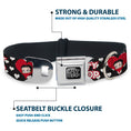 Load image into Gallery viewer, BETTY BOOP Text Heart Logo Full Color Black/White Seatbelt Buckle Collar - BETTY BOOP Face and Text Hearts Black/White/Red

