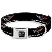 CORVETTE C5 Logo Full Color Black/Gray/White/Red Seatbelt Buckle Collar - CORVETTE C5 Logo Black/Gray/White/Red REPEAT