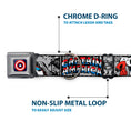 Load image into Gallery viewer, Captain America Shield Navy Seatbelt Buckle Collar - CAPTAIN AMERICA 2-Poses/Comic Blocks Grays/Red/White/Blue
