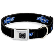 Chevy Bowtie Black Silver Seatbelt Buckle Collar - Chevy Bowtie Logo REPEAT