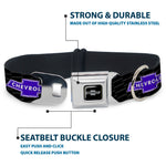 Chevy Bowtie Black Silver Seatbelt Buckle Collar - Chevy Bowtie REPEAT w/Text