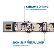 DR. STONE Title Logo Full Color Black/Orange Seatbelt Buckle Collar - Dr. Stone Chibi Gen Asagiri Expression Blocks