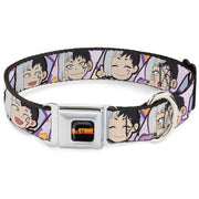 DR. STONE Title Logo Full Color Black/Orange Seatbelt Buckle Collar - Dr. Stone Chibi Gen Asagiri Expression Blocks