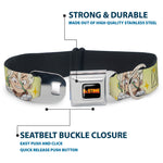 DR. STONE Title Logo Full Color Black/Orange Seatbelt Buckle Collar - Dr. Stone Chibi Senku and Gen Faces Stars Yellows