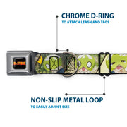 DR. STONE Title Logo Full Color Black/Orange Seatbelt Buckle Collar - DR. STONE Title Logo and Suika Pose Blocks