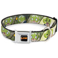Load image into Gallery viewer, DR. STONE Title Logo Full Color Black/Orange Seatbelt Buckle Collar - DR. STONE Title Logo and Suika Pose Blocks
