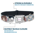 Load image into Gallery viewer, FRUITS BASKET Title Logo Full Color White/Purple Seatbelt Buckle Collar - Fruits Basket Chibi Tohru Honda and Rice Ball Scattered Light Blue
