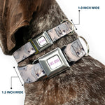 FRUITS BASKET Title Logo Full Color White/Purple Seatbelt Buckle Collar - Fruits Basket Chibi Yuki Soma and Rat Scattered Beige/Gray