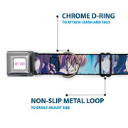 FRUITS BASKET Title Logo Full Color White/Purple Seatbelt Buckle Collar - Fruits Basket Yuki Tohru Kyo Final Season Group Pose Blues